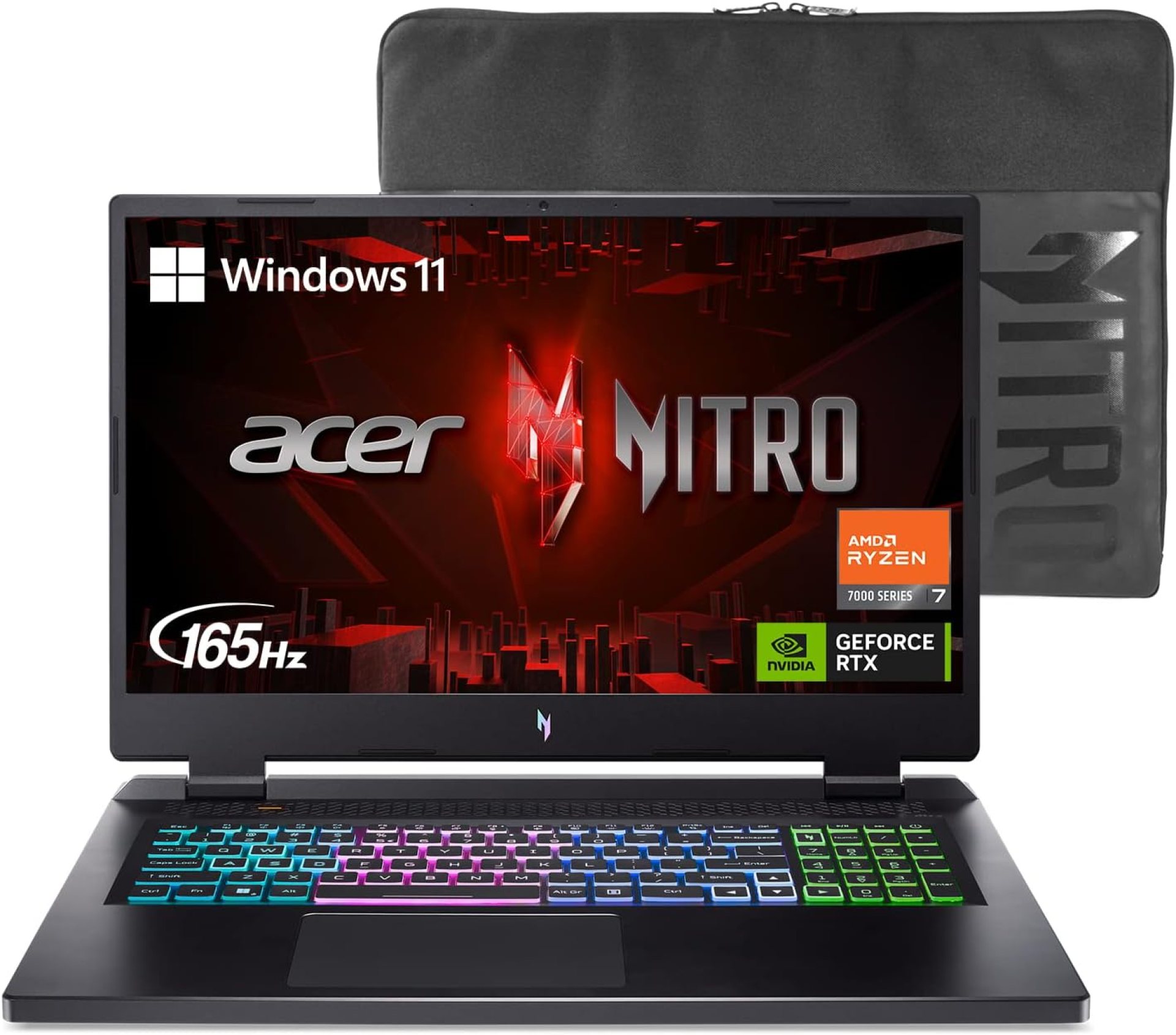 Acer Nitro 17 Gaming Laptop AMD Ryzen 7 7840HS Octa-Core CPU 17.3″ FHD 165Hz IPS Display NVIDIA GeForce RTX 4050 16GB DDR5 1TB SSD Wi-Fi 6E RGB Backlit KB AN17-41-R6L9 Acer Nitro 17 Gaming Laptop AMD Ryzen 7 7840HS Octa-Core CPU 17.3″ FHD 165Hz IPS Display NVIDIA GeForce RTX 4050 16GB DDR5 1TB SSD Wi-Fi 6E RGB Backlit KB AN17-41-R6L9