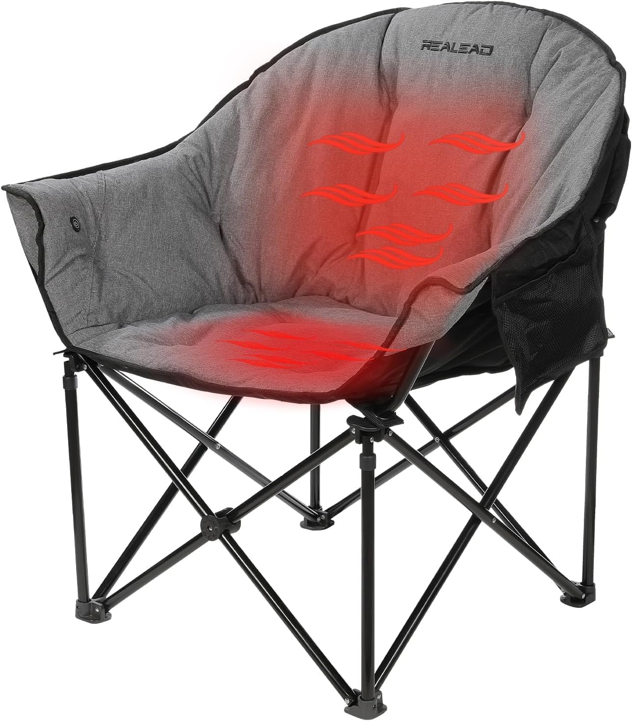 REALEAD Oversized Heated Camping Chair | Fully Thick Padded | Heated Chairs for Outdoor Sports with Back and Seat Heating | Heated Folding Chair for Adults | Support 400lbs | Battery NOT Included REALEAD Oversized Heated Camping Chair | Fully Thick Padded | Heated Chairs for Outdoor Sports with Back and Seat Heating | Heated Folding Chair for Adults | Support 400lbs | Battery NOT Included