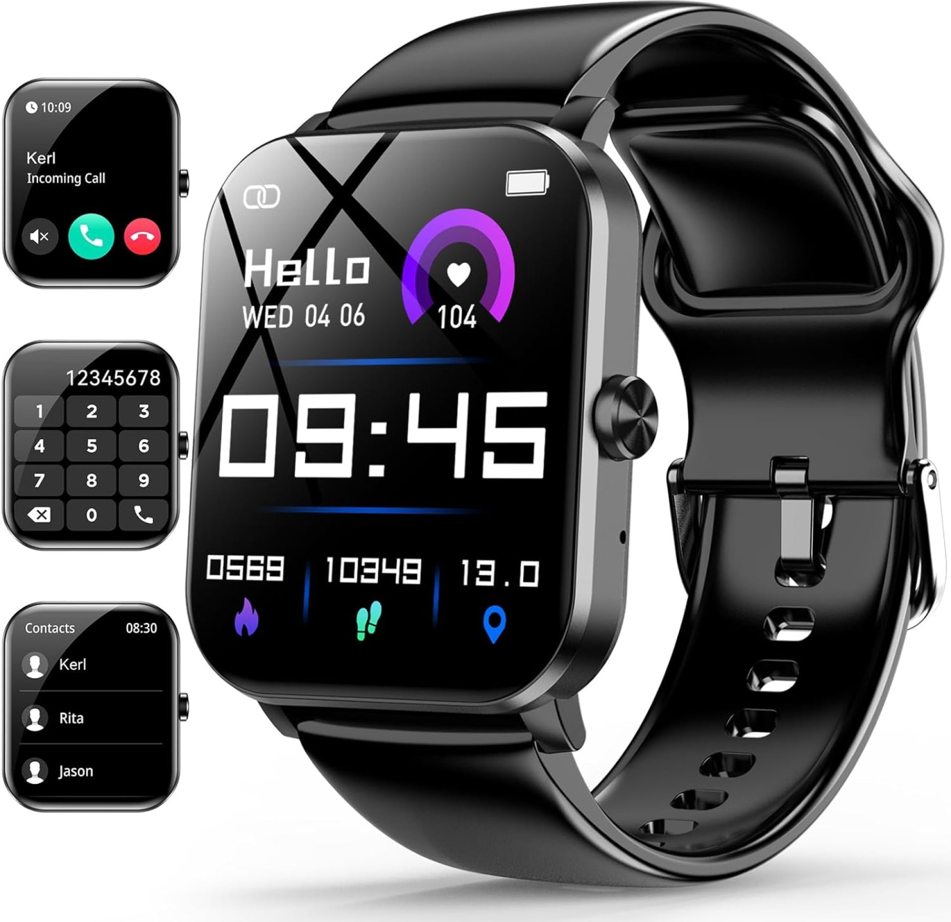 Smart Watch, 1.85″ Smartwatch for Men Women (Answer/Make Call), Heart Rate, Sleep Monitor, Pedometer, 120+ Sport Modes Activity Tracker, IP68 Waterproof Fitness Watch for Android iOS (Black) Smart Watch, 1.85″ Smartwatch for Men Women (Answer/Make Call), Heart Rate, Sleep Monitor, Pedometer, 120+ Sport Modes Activity Tracker, IP68 Waterproof Fitness Watch for Android iOS (Black)