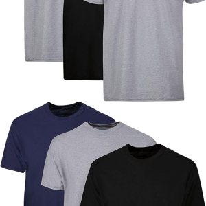 Hanes Men’s Cotton, Moisture-Wicking Crew Tee...