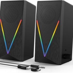 RGB Desktop Speakers with Enhanced Bass, Volume Control...
