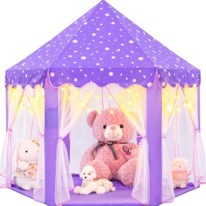 EVOIONOS Purple Tent for Girls, Kids Tent Indoor, Princess...