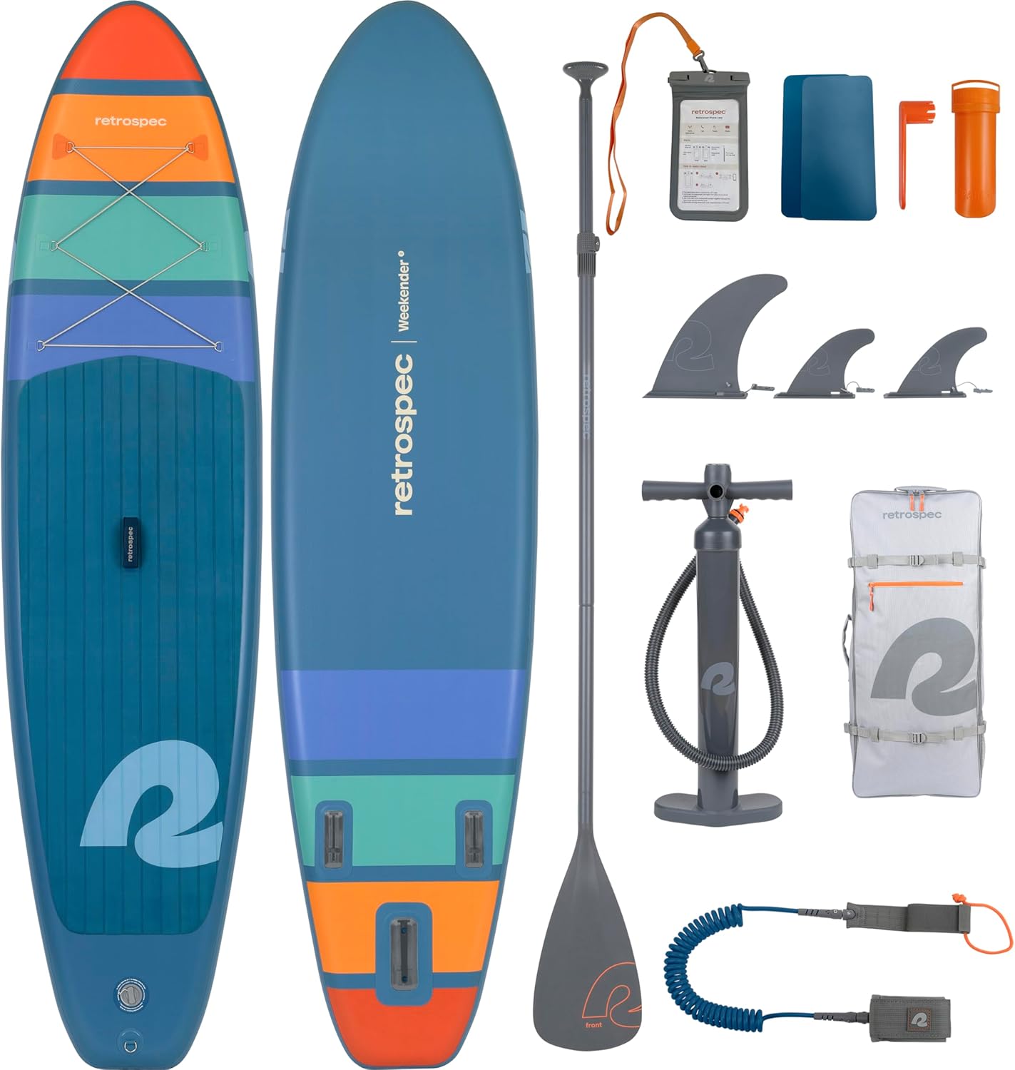 Retrospec Weekender Inflatable Stand Up Paddle Board Includes Paddle, Pump, and Accessories 10’6” Lightweight iSUP, Puncture Resistant Inflatable Paddle Board for Adults Retrospec Weekender Inflatable Stand Up Paddle Board Includes Paddle, Pump, and Accessories 10’6” Lightweight iSUP, Puncture Resistant Inflatable Paddle Board for Adults