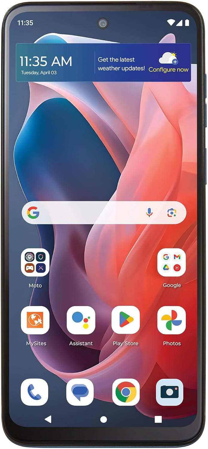Tracfone | Motorola Moto g Play 2024 | Locked | 64GB | 5000mAh Battery | 50MP Quad Pixel Camera | 6.5-in. HD+ 90Hz Display | Sapphire Blue Tracfone | Motorola Moto g Play 2024 | Locked | 64GB | 5000mAh Battery | 50MP Quad Pixel Camera | 6.5-in. HD+ 90Hz Display | Sapphire Blue