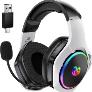 2.4GHz Wireless Gaming Headset for 40Hr+, Bluetooth...