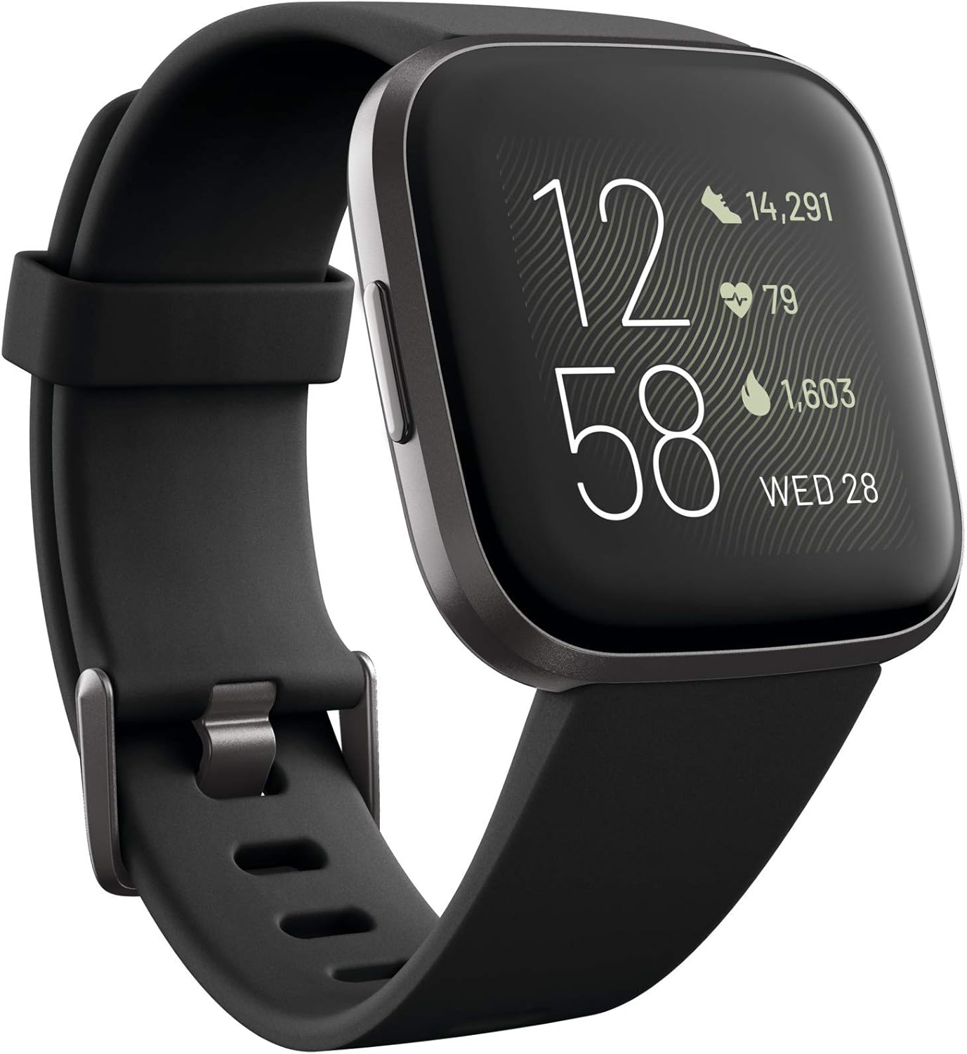 Fitbit Versa 2 Health & Fitness Smartwatch with Heart Rate, Music, Alexa Built-in, Sleep & Swim Tracking, Black/Carbon, One Size (S & L Bands Included) (Renewed) Fitbit Versa 2 Health & Fitness Smartwatch with Heart Rate, Music, Alexa Built-in, Sleep & Swim Tracking, Black/Carbon, One Size (S & L Bands Included) (Renewed)