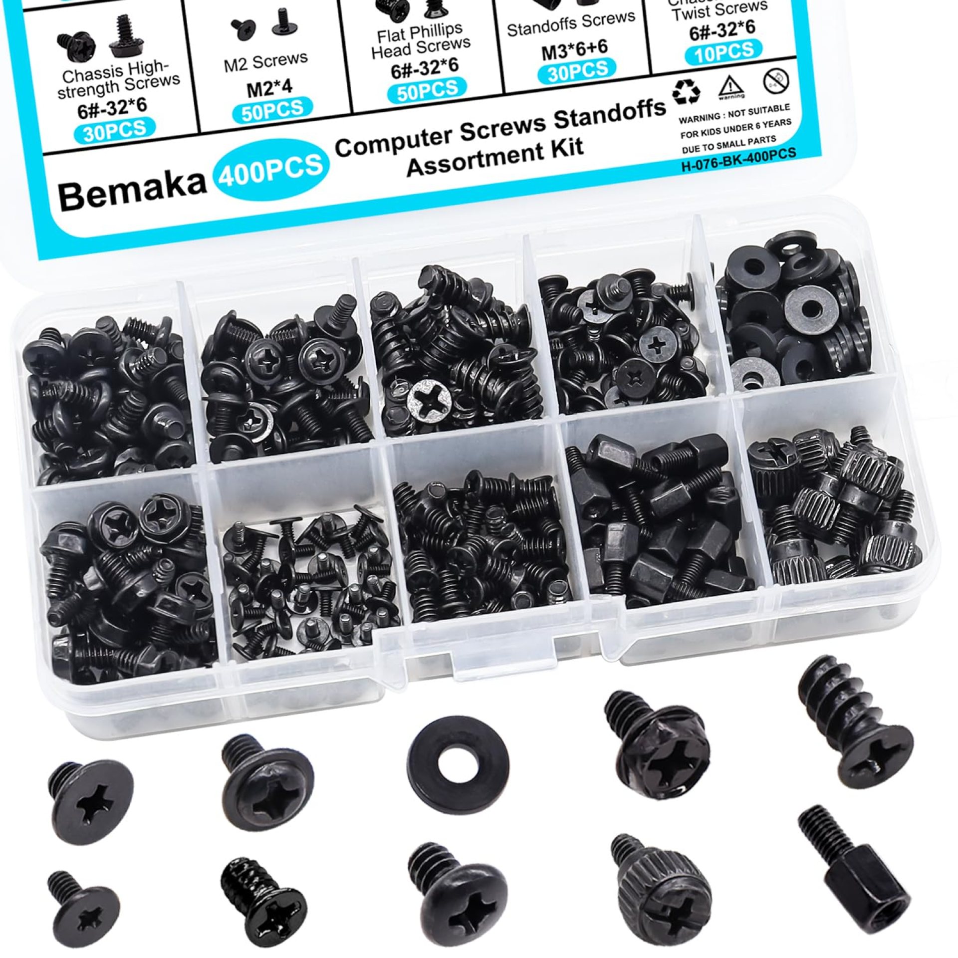 400Pcs Computer Screws Assortment Kit, Motherboard Standoffs Screws PC Screws for Universal Motherboard, SSD, Hard Drive, PC Case, PC Fan, for DIY PC Installation and Repair 400Pcs Computer Screws Assortment Kit, Motherboard Standoffs Screws PC Screws for Universal Motherboard, SSD, Hard Drive, PC Case, PC Fan, for DIY PC Installation and Repair