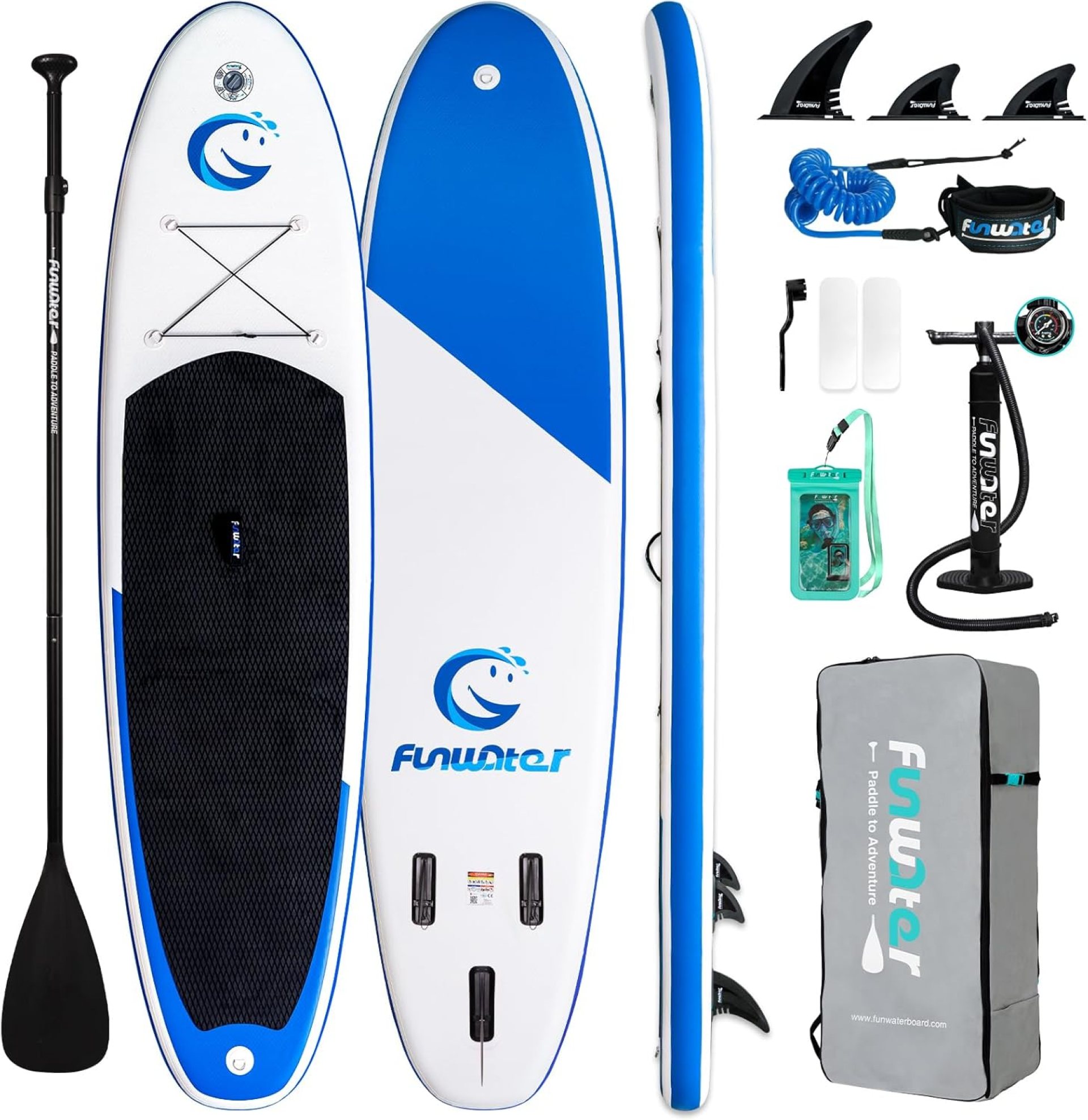 FunWater Inflatable 11’x33”/10’x31” Ultra-Light Stand Up Paddle Board for All Skill Levels with Premium SUP Paddleboard Accessories,Non-Slip Comfort Deck for Youth & Adults. FunWater Inflatable 11’x33”/10’x31” Ultra-Light Stand Up Paddle Board for All Skill Levels with Premium SUP Paddleboard Accessories,Non-Slip Comfort Deck for Youth & Adults.