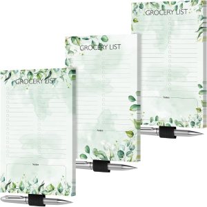 Jinei 3 Pack Magnet Grocery List Pad for Fridge 4.5...