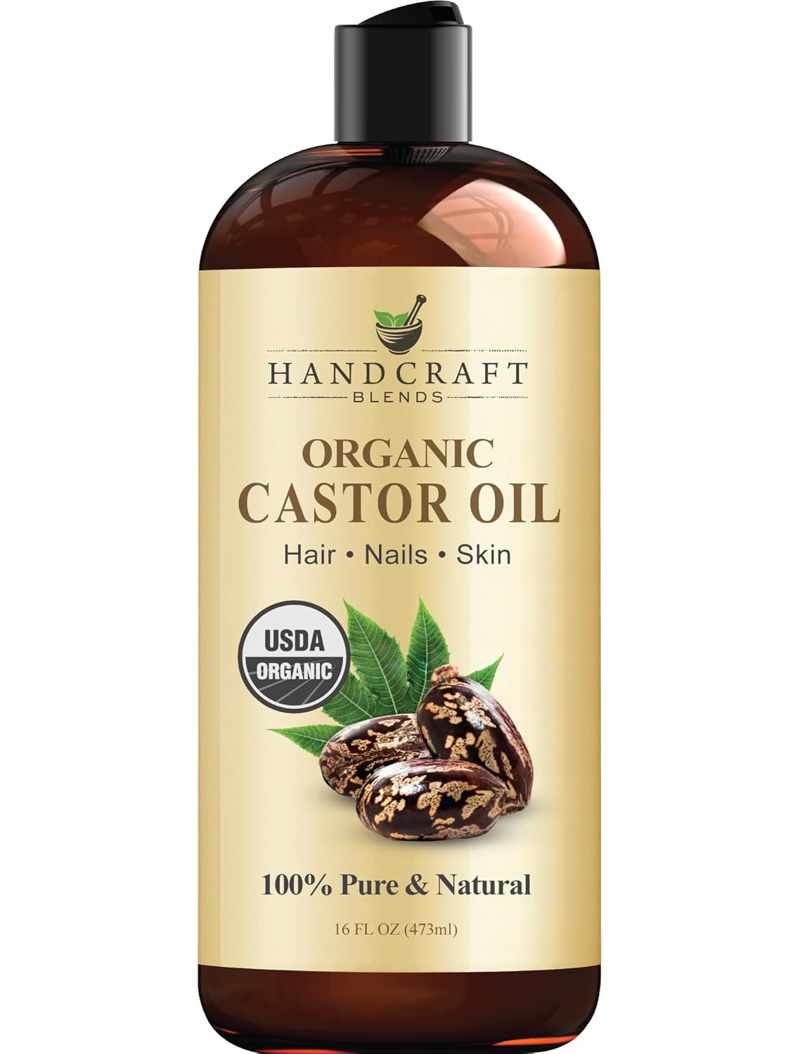 Handcraft Blends Organic Castor Oil – 16 Fl Oz – 100% Pure and Natural – Premium Grade Carrier Oil for Hair Growth, Eyelashes and Eyebrows – Hair and Body – Expeller-Pressed & Hexane-Free Handcraft Blends Organic Castor Oil – 16 Fl Oz – 100% Pure and Natural – Premium Grade Carrier Oil for Hair Growth, Eyelashes and Eyebrows – Hair and Body – Expeller-Pressed & Hexane-Free