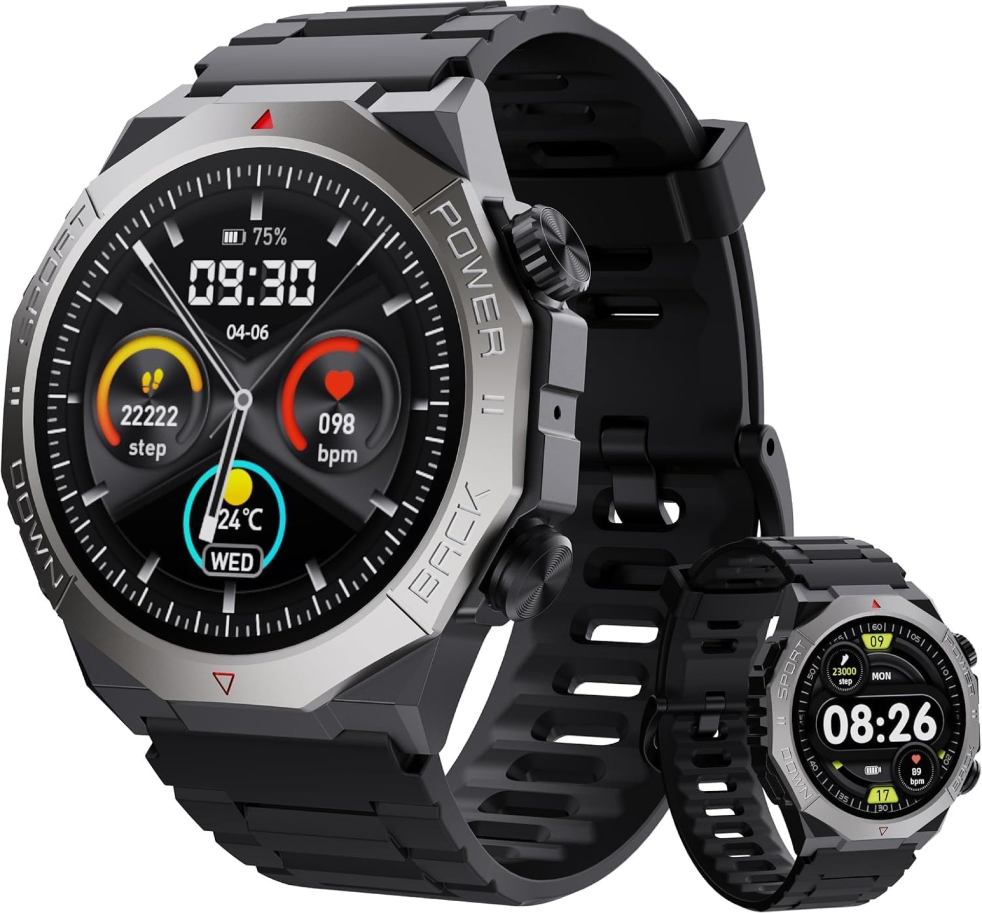 Military Smart Watches for Men(Answer/Make Calls), 1.39″ Fitness Watch with Heart Rate Pedometer Sleep Monitor, 110+ Sports Modes Smartwatch for Men, IP68 Waterproof Activity Tracker for Android iOS Military Smart Watches for Men(Answer/Make Calls), 1.39″ Fitness Watch with Heart Rate Pedometer Sleep Monitor, 110+ Sports Modes Smartwatch for Men, IP68 Waterproof Activity Tracker for Android iOS