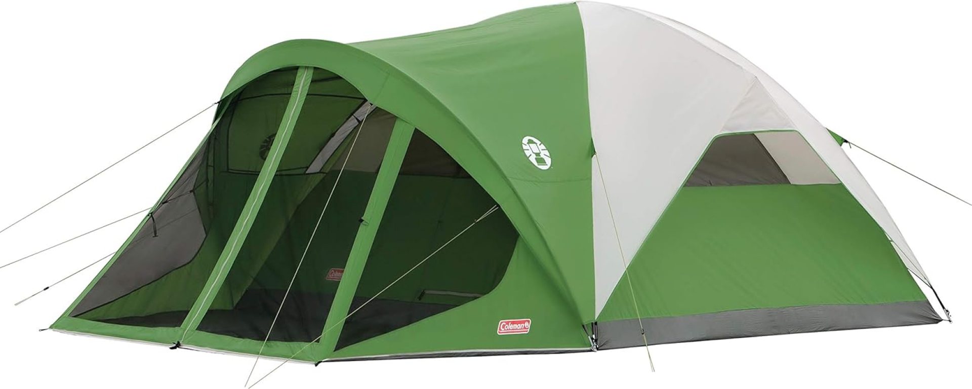 Coleman Evanston Screened Camping Tent, 6/8 Person Weatherproof Tent with Roomy Interior Includes Rainfly, Carry Bag, Easy Setup and Screened-In Porch Coleman Evanston Screened Camping Tent, 6/8 Person Weatherproof Tent with Roomy Interior Includes Rainfly, Carry Bag, Easy Setup and Screened-In Porch