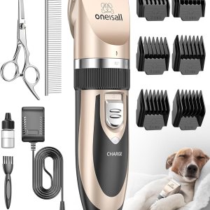 oneisall Dog Clipper Low Noise, Dog Grooming Kit with...
