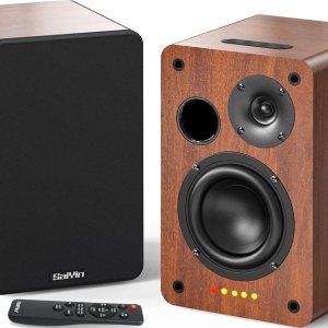 Saiyin Bluetooth Bookshelf Speakers, 40W X 2 Powered...