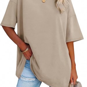 ATHMILE Womens Summer Oversized Shirts V Neck Business...