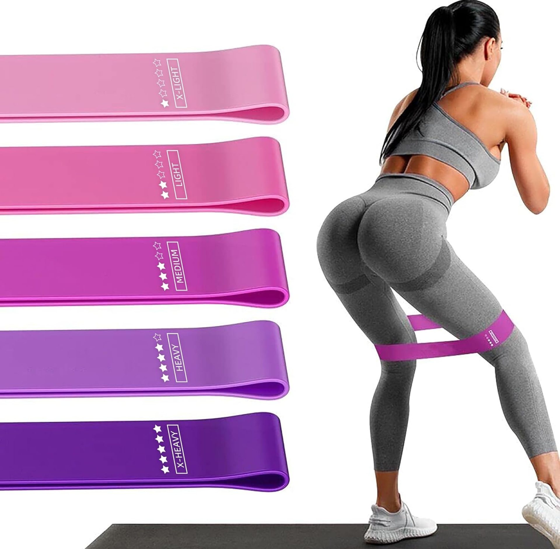 Resistance Loop Exercise Bands, Resistance Bands Exercise Bands for Home Fitness, Stretching, Strength Training, Physical Therapy,Elastic Workout Bands for Women Men Kids, Set of 5 Resistance Loop Exercise Bands, Resistance Bands Exercise Bands for Home Fitness, Stretching, Strength Training, Physical Therapy,Elastic Workout Bands for Women Men Kids, Set of 5