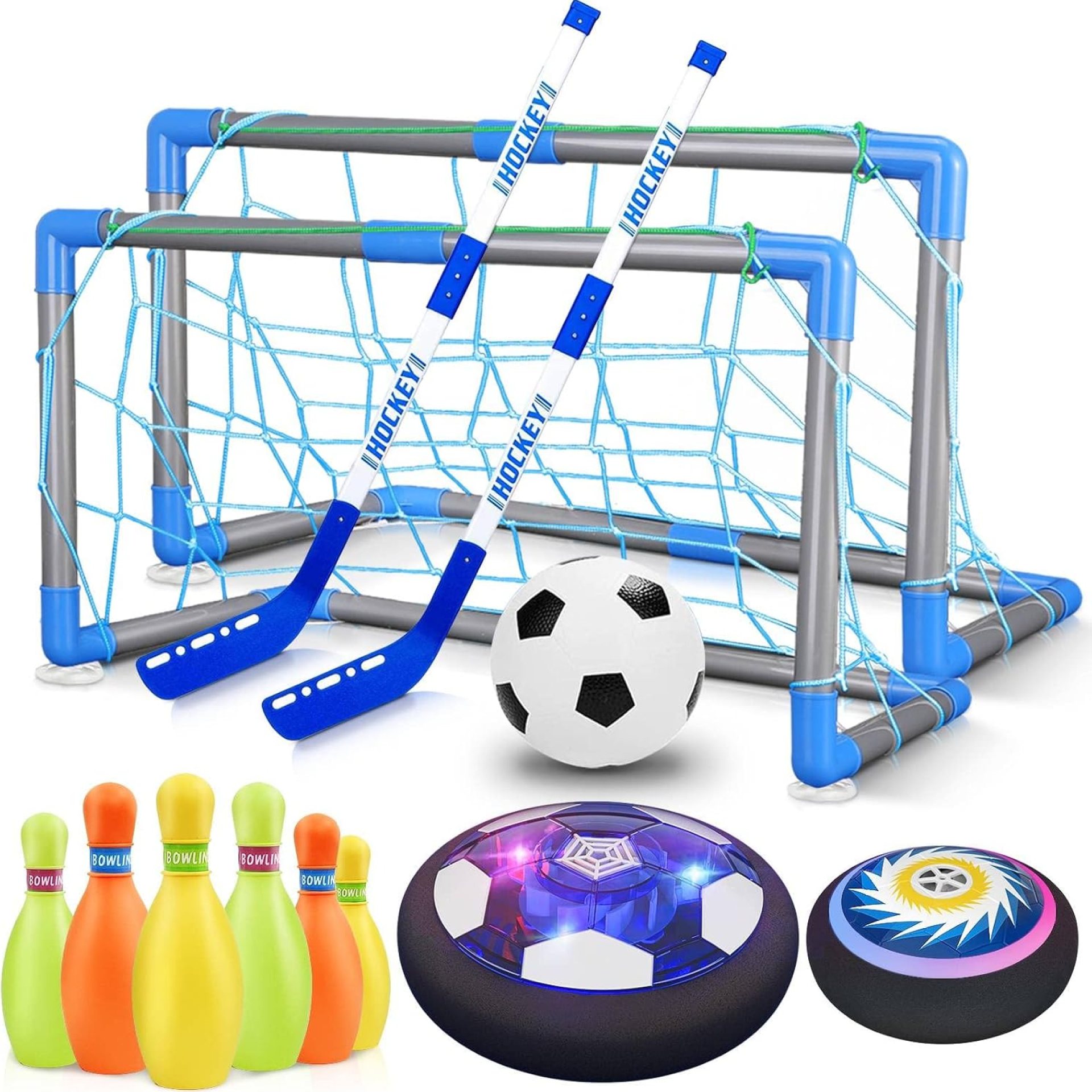 HopeRock 3-in-1 Hover Soccer Ball Hockey Bowling Set, Indoor and Outdoor Toys for Kids Ages 3-12, Outside Toys with LED Lights, Christmas Birthday Gifts for 3 4 5 6 7 8 9+ Year Old Boys Girls HopeRock 3-in-1 Hover Soccer Ball Hockey Bowling Set, Indoor and Outdoor Toys for Kids Ages 3-12, Outside Toys with LED Lights, Christmas Birthday Gifts for 3 4 5 6 7 8 9+ Year Old Boys Girls