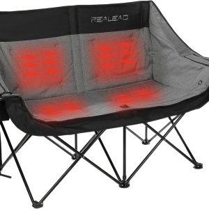 REALEAD Heated Double Camping Chair, 3 Heat Levels...