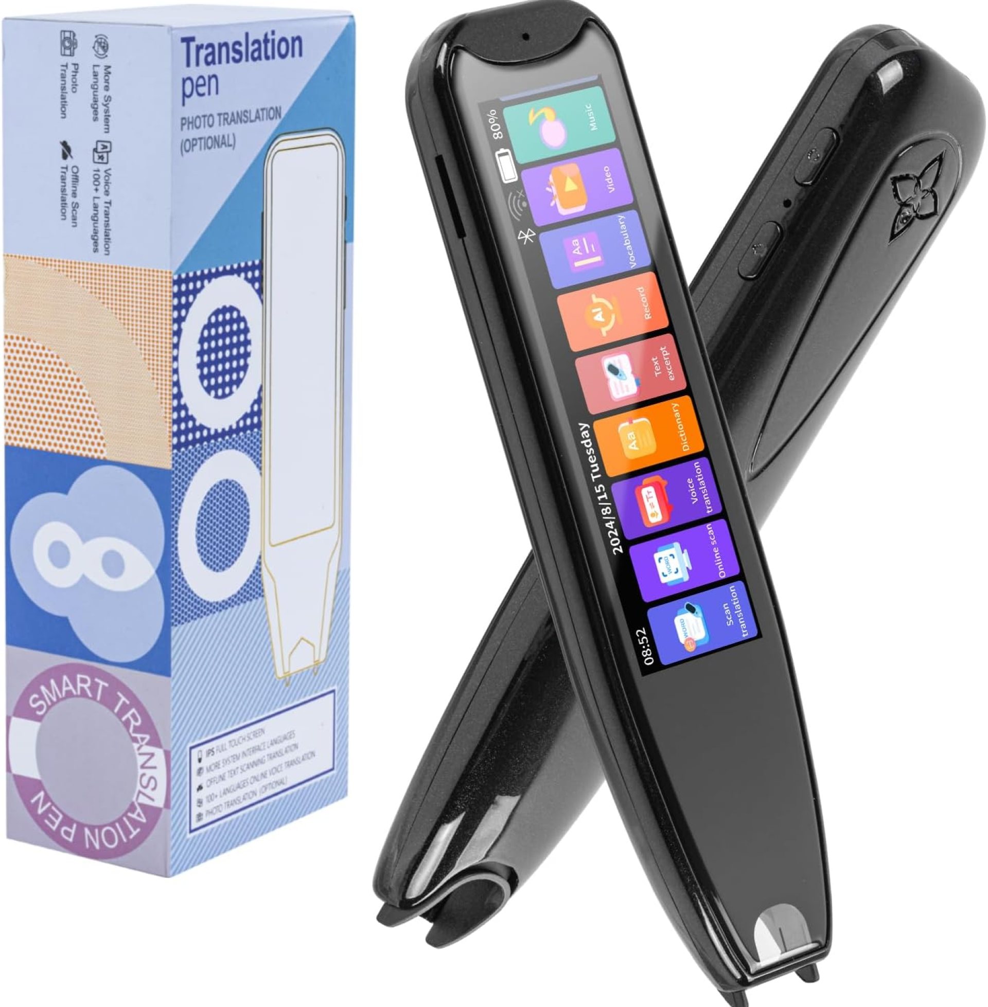 Upgraded Scan Reader Pen, Portable 134 Language Translator Device, Scan Reader Pen for Voice Translator Device, Wi-Fi Wireless Reading Pen for Dyslexia, Wireless Language Translator (Black) Upgraded Scan Reader Pen, Portable 134 Language Translator Device, Scan Reader Pen for Voice Translator Device, Wi-Fi Wireless Reading Pen for Dyslexia, Wireless Language Translator (Black)