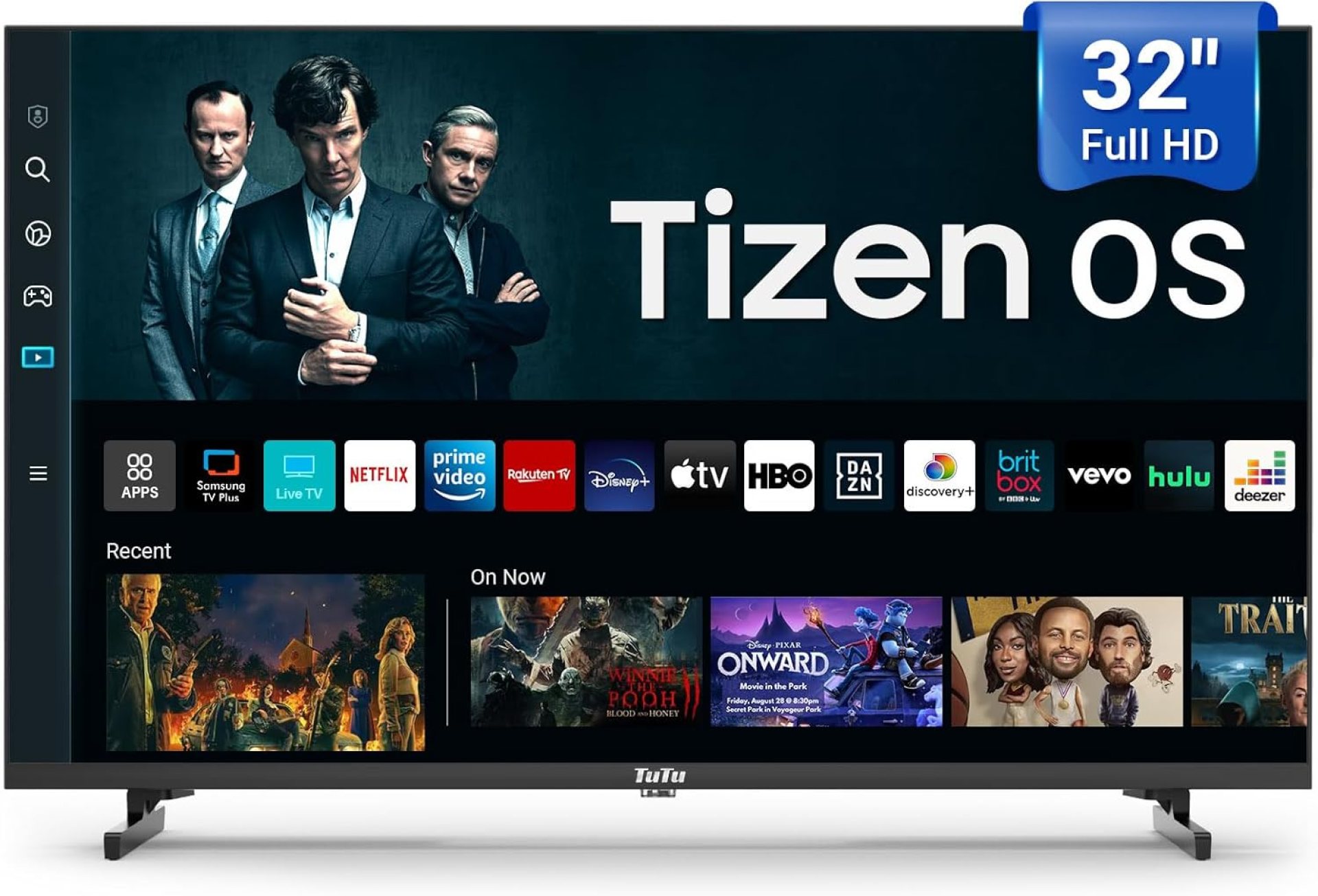 TuTu 32 Inch 1080P FHD Smart TV with Tizen OS TV Compatible HDR Full HD Slim Design Smart TV or Monitor with HDMI, Dolby Audio, Voice Remote, Stream Live(2025 Model) TuTu 32 Inch 1080P FHD Smart TV with Tizen OS TV Compatible HDR Full HD Slim Design Smart TV or Monitor with HDMI, Dolby Audio, Voice Remote, Stream Live(2025 Model)
