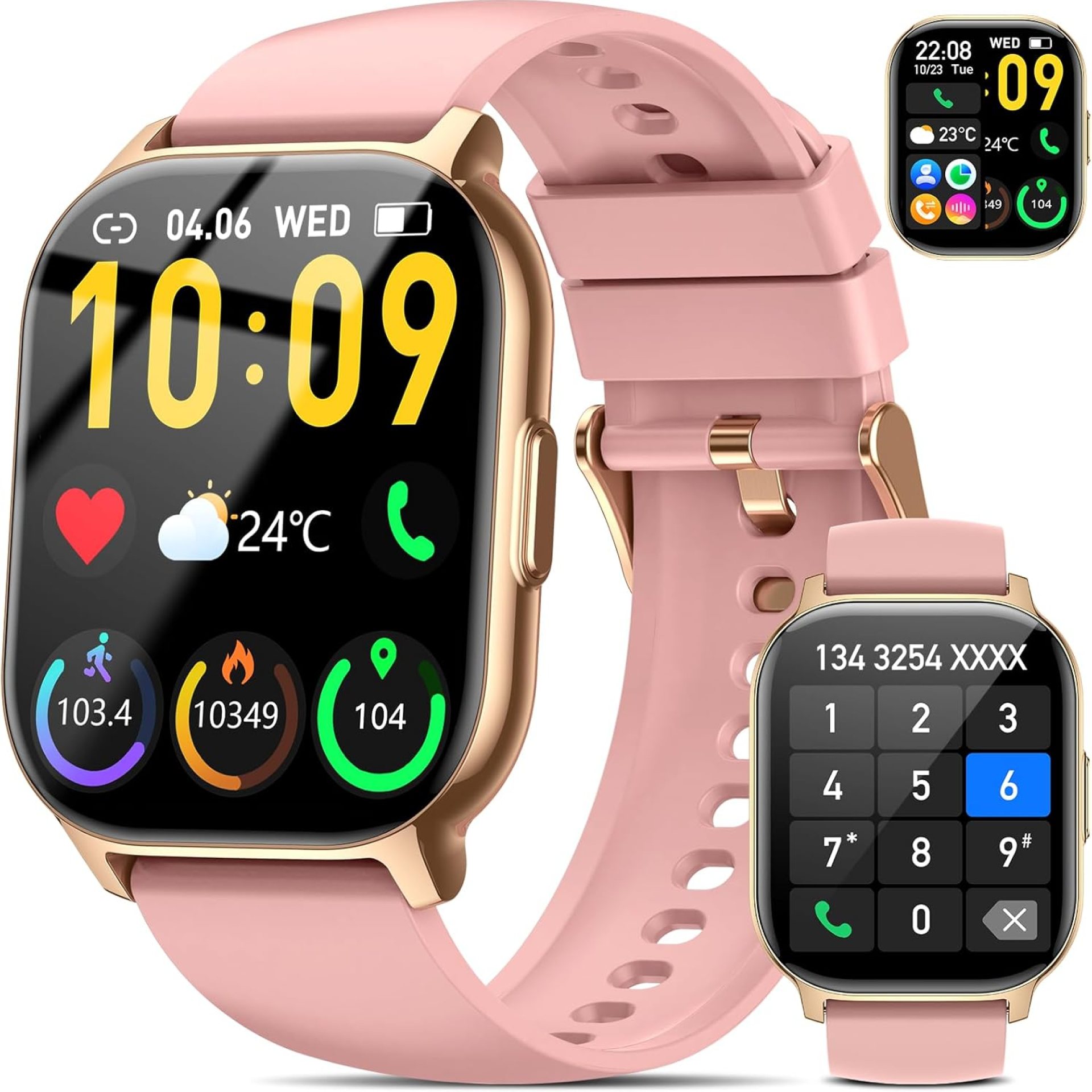 Smart Watch (Answer/Make Calls), 2.1″ Smart Watches for Women 120+ Sport Modes Fitness Tracker with Sleep Heart Rate Monitor, Pedometer, IP68 Waterproof Women Fitness Watch for iOS Android Smartmatch Smart Watch (Answer/Make Calls), 2.1″ Smart Watches for Women 120+ Sport Modes Fitness Tracker with Sleep Heart Rate Monitor, Pedometer, IP68 Waterproof Women Fitness Watch for iOS Android Smartmatch