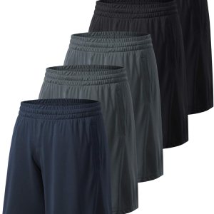 Men’s Athletic Shorts with Pockets and Elastic...