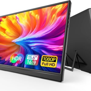 WGK Portable Monitor 15.6-inch 1080P USB-C HDMI Ultra...