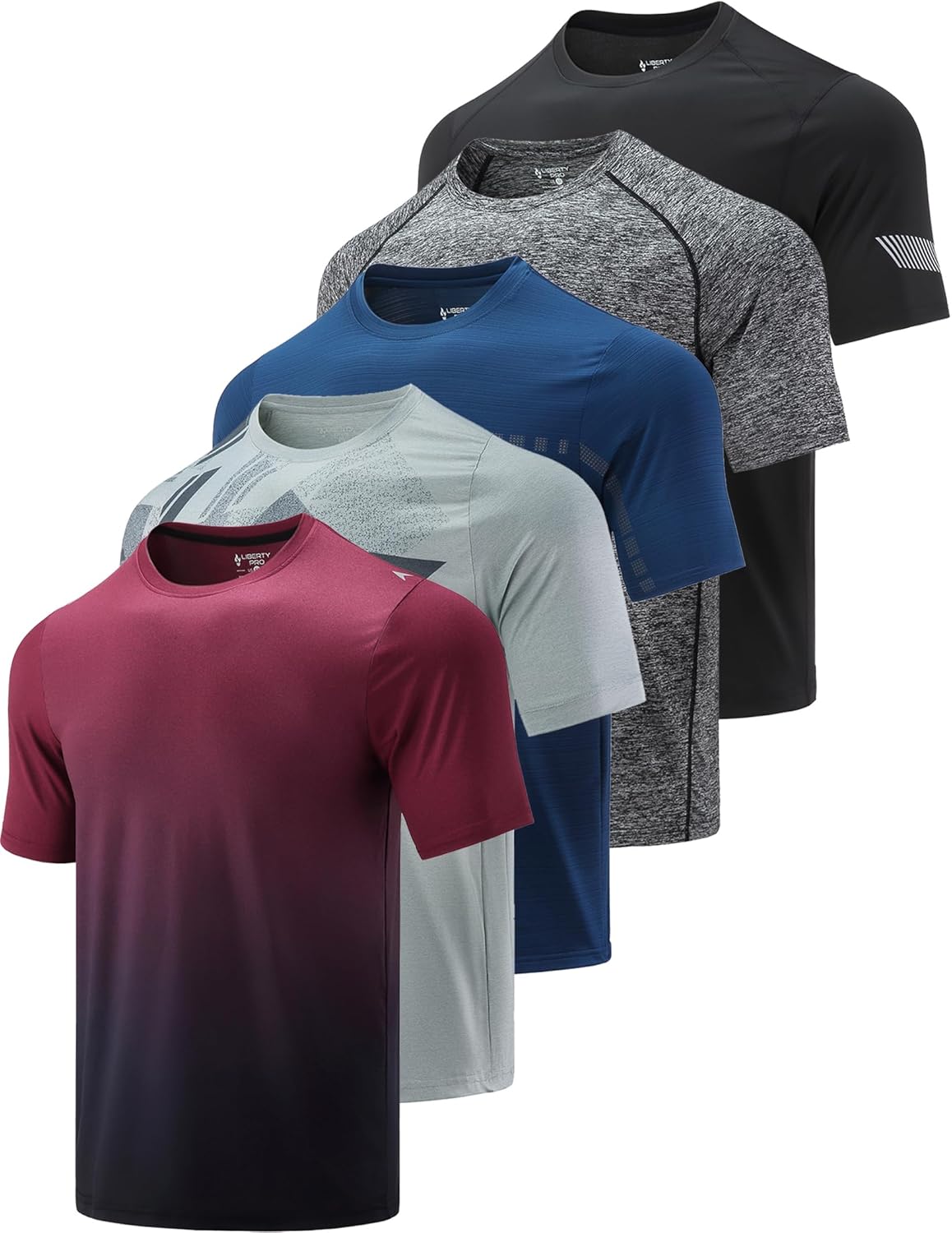 5 Pack Men’s Active Quick Dry Crew Neck T Shirts | Athletic Running Gym Workout Short Sleeve Tee Tops Bulk 5 Pack Men’s Active Quick Dry Crew Neck T Shirts | Athletic Running Gym Workout Short Sleeve Tee Tops Bulk