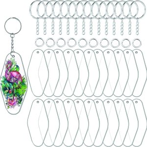 30 Sets Motel Keychain Blanks Vintage Sublimation Hotel...