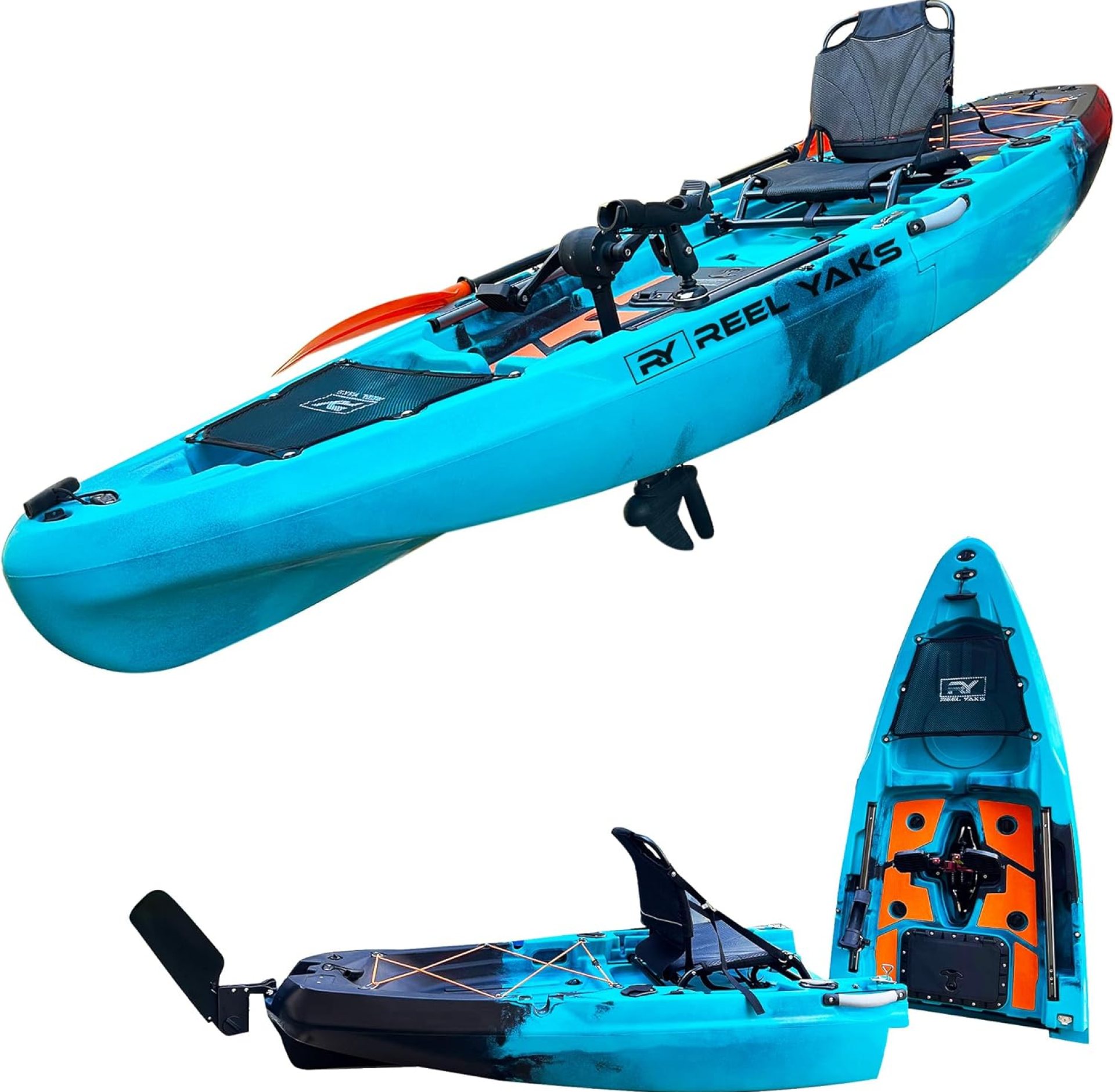10.8ft Rapido Modular Propeller Drive Fishing Kayak | Super Lightweight, 400lbs Capacity | Easy to Store – Easy to Carry | Beats Inflatables | No roof Racks – no Wall Racks 10.8ft Rapido Modular Propeller Drive Fishing Kayak | Super Lightweight, 400lbs Capacity | Easy to Store – Easy to Carry | Beats Inflatables | No roof Racks – no Wall Racks