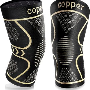 Copper Knee Braces for Women and Men 2 Pack, Knee Compression...