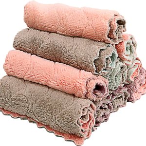 Microfiber Kitchen Washcloths, Super Absorbent Coral...