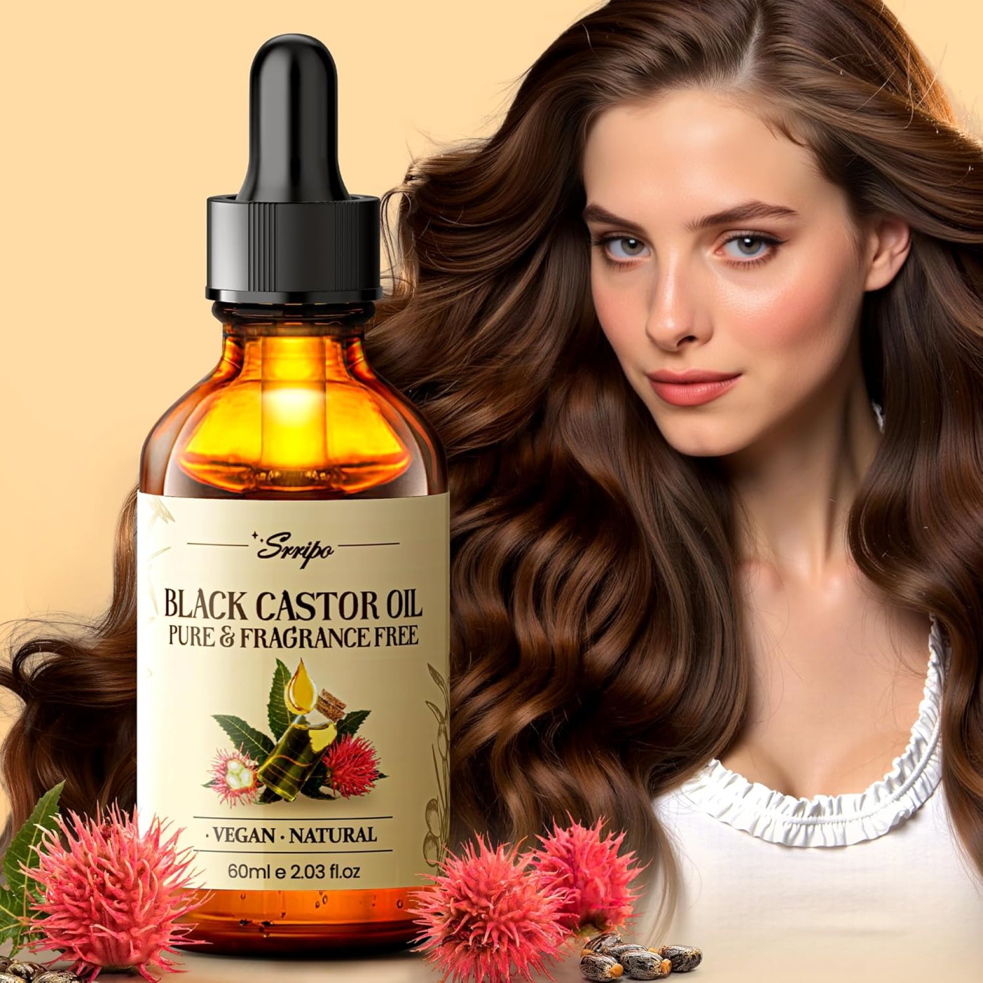 100% Pure Jamaican Black Castor Oil for Hair & Skin, Cold Pressed Organic Hair Growth Oil for Eyelashes & Eyebrows, Unrefined Hair Oil Glass Bottle Pack Wrap Christmas Gift, Hexane Free 2.02 Fl Oz 100% Pure Jamaican Black Castor Oil for Hair & Skin, Cold Pressed Organic Hair Growth Oil for Eyelashes & Eyebrows, Unrefined Hair Oil Glass Bottle Pack Wrap Christmas Gift, Hexane Free 2.02 Fl Oz