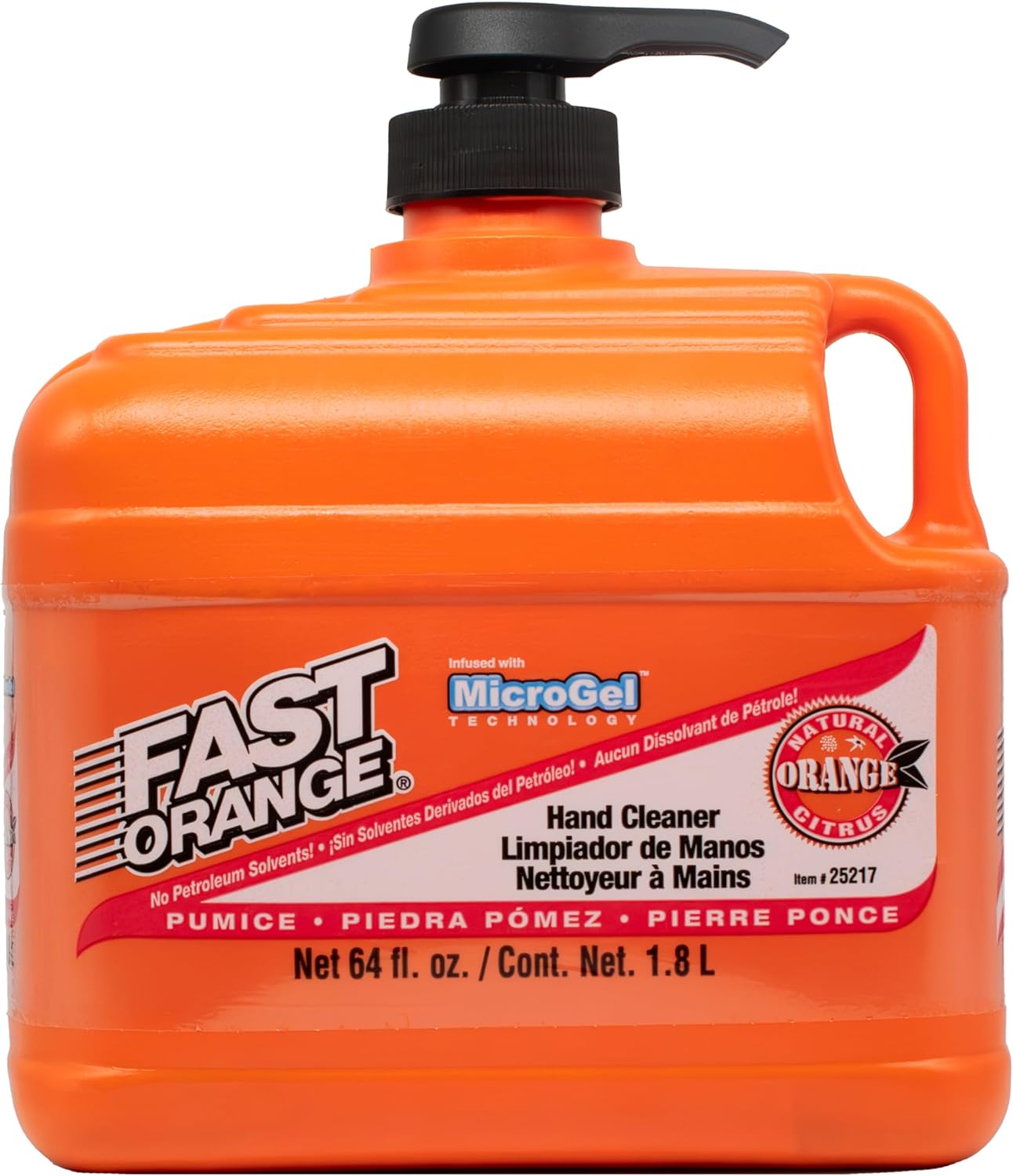 Fast Orange Permatex 25217 Pumice Lotion, Heavy Duty Hand Cleaner, Natural Citrus Scent, Waterless Cleaner For Mechanics, Strong Grease Fighter, 1/2 Gallon, Orange, 64 Fl Oz (Pack of 1) Fast Orange Permatex 25217 Pumice Lotion, Heavy Duty Hand Cleaner, Natural Citrus Scent, Waterless Cleaner For Mechanics, Strong Grease Fighter, 1/2 Gallon, Orange, 64 Fl Oz (Pack of 1)