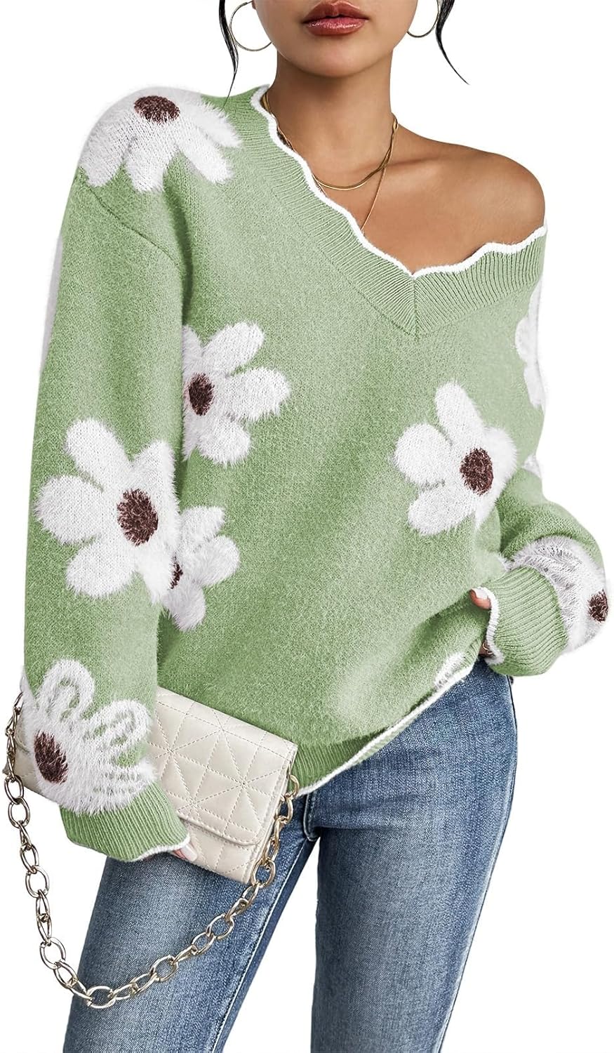 Pink Queen Women’s Oversized V Neck Fuzzy Sweaters 2024 Casual Loose Long Sleeve Chunky Knit Pullover Jumper Tops Pink Queen Women’s Oversized V Neck Fuzzy Sweaters 2024 Casual Loose Long Sleeve Chunky Knit Pullover Jumper Tops