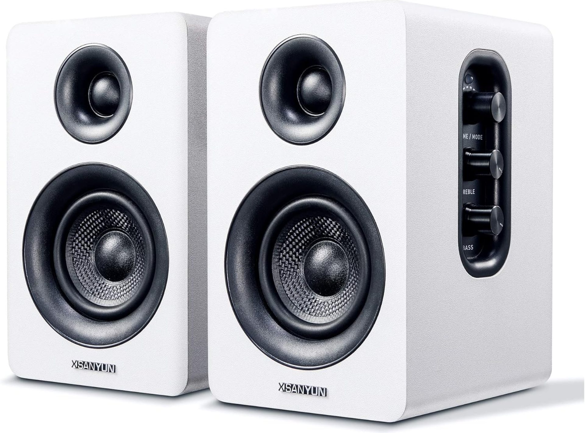 SW208 3″ Active Bluetooth 5.0 Bookshelf Speakers – 60W Carbon Fiber Speaker Unit – Built-in 24bit DAC Dynamic 3D Surround Sound 2.0 Computer PC Monitor Gaming (Pair, White) SW208 3″ Active Bluetooth 5.0 Bookshelf Speakers – 60W Carbon Fiber Speaker Unit – Built-in 24bit DAC Dynamic 3D Surround Sound 2.0 Computer PC Monitor Gaming (Pair, White)