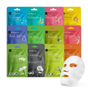 Celavi Essence Facial Sheet Face Mask Variety Set Classic...