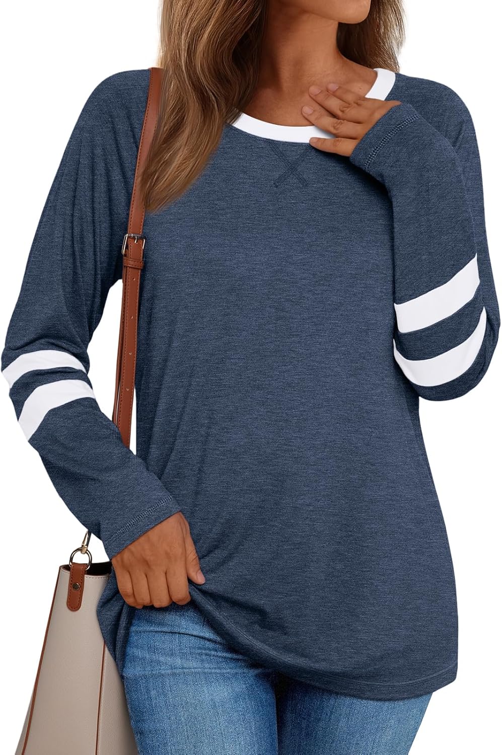 AUTOMET Womens Long Sleeve Shirts Color Block Casual Crewneck Tops Tshirt Basic Tee Fall Fashion Clothes Trendy Outfits AUTOMET Womens Long Sleeve Shirts Color Block Casual Crewneck Tops Tshirt Basic Tee Fall Fashion Clothes Trendy Outfits