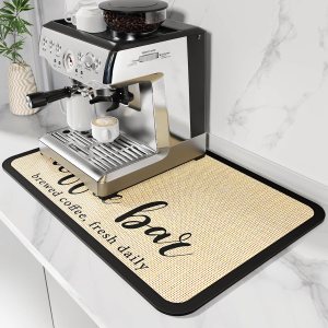 DK177 Coffee Mat Coffee Bar Mat Hide Stain Absorbent...