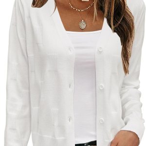 Arach&Cloz Womens Cropped Cardigan Lightweight...