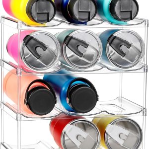 LARGER Compartment – Stackable Water Bottle Organizer...
