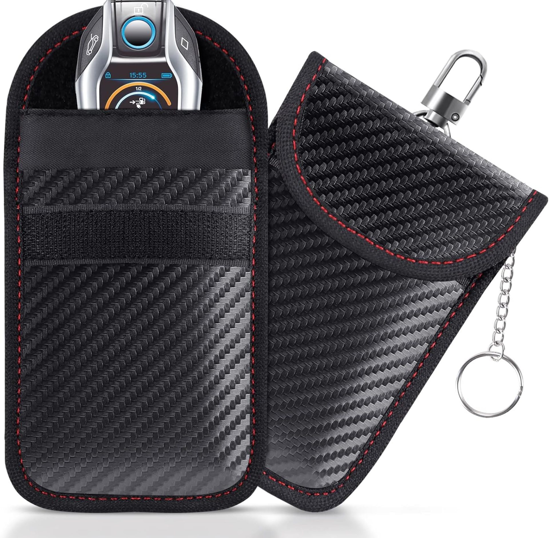 Faraday Pouch for Car Keys, Faraday Bag, Car RFID Signal Blocking Holder, Key Fob Protector, Key fob cage Block Signal Anti-Theft Fob Case (2 Pack) Faraday Pouch for Car Keys, Faraday Bag, Car RFID Signal Blocking Holder, Key Fob Protector, Key fob cage Block Signal Anti-Theft Fob Case (2 Pack)