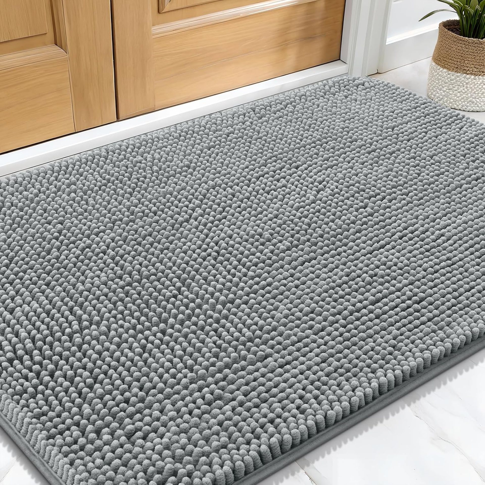 OLANLY Dog Door Mat for Muddy Paws 30×20, Absorbs Moisture and Dirt, Absorbent Non-Slip Washable Doormat, Quick Dry Chenille Mud Mat for Dogs, Entry Indoor Entryway Carpet for Inside Floor, Grey OLANLY Dog Door Mat for Muddy Paws 30×20, Absorbs Moisture and Dirt, Absorbent Non-Slip Washable Doormat, Quick Dry Chenille Mud Mat for Dogs, Entry Indoor Entryway Carpet for Inside Floor, Grey