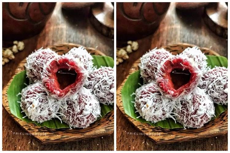 Resep Klepon Crimson Velvet, Kenyal serta isiannya lumer di mulut Resep Klepon Crimson Velvet, Kenyal serta isiannya lumer di mulut