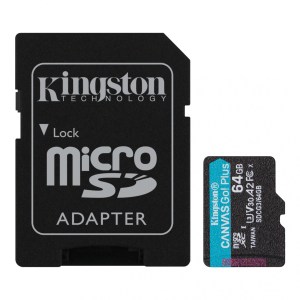 Tarjeta de Memoria KINGSTON Canvas Go Plus Gen3 MicroSDXC 64GB UHS-I U3 V30 A2 170MB/s Tarjeta de Memoria KINGSTON Canvas Go Plus Gen3 MicroSDXC 64GB UHS-I U3 V30 A2 170MB/s
