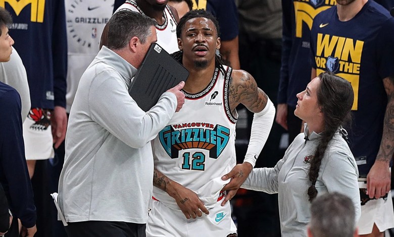 Ja Morant sits out Game 4 loss to Thunder after suffering hip contusion Ja Morant sits out Game 4 loss to Thunder after suffering hip contusion