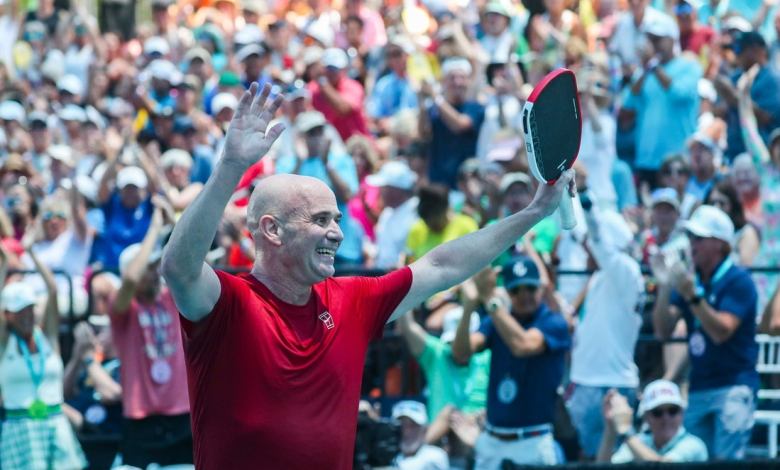 Andre Agasi Falls in second US Open Pickle Match Andre Agasi Falls in second US Open Pickle Match