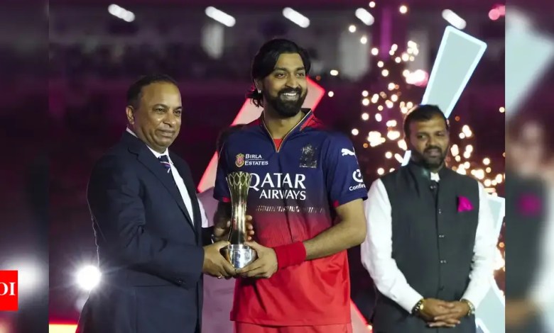IPL Trophy lift with Hardik Pandya RCB in tears as brother Krunal Pandya | Cricket news IPL Trophy lift with Hardik Pandya RCB in tears as brother Krunal Pandya | Cricket news