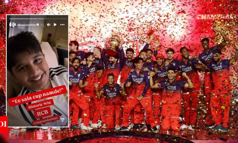 ‘I cannot say e -Sala Cup Lollipop’: Allu Arjun’s son got away from Bhavna after RCB’s historic victory. Cricket news ‘I cannot say e -Sala Cup Lollipop’: Allu Arjun’s son got away from Bhavna after RCB’s historic victory. Cricket news