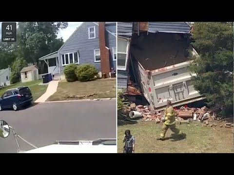 Look at the Hole This 73,000-Pound Dump Truck Punched Through an NJ House Look at the Hole This 73,000-Pound Dump Truck Punched Through an NJ House